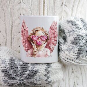 💘 Retro Cupid Blowing Bubble – Valentine’s Day Mug – 11oz Ceramic